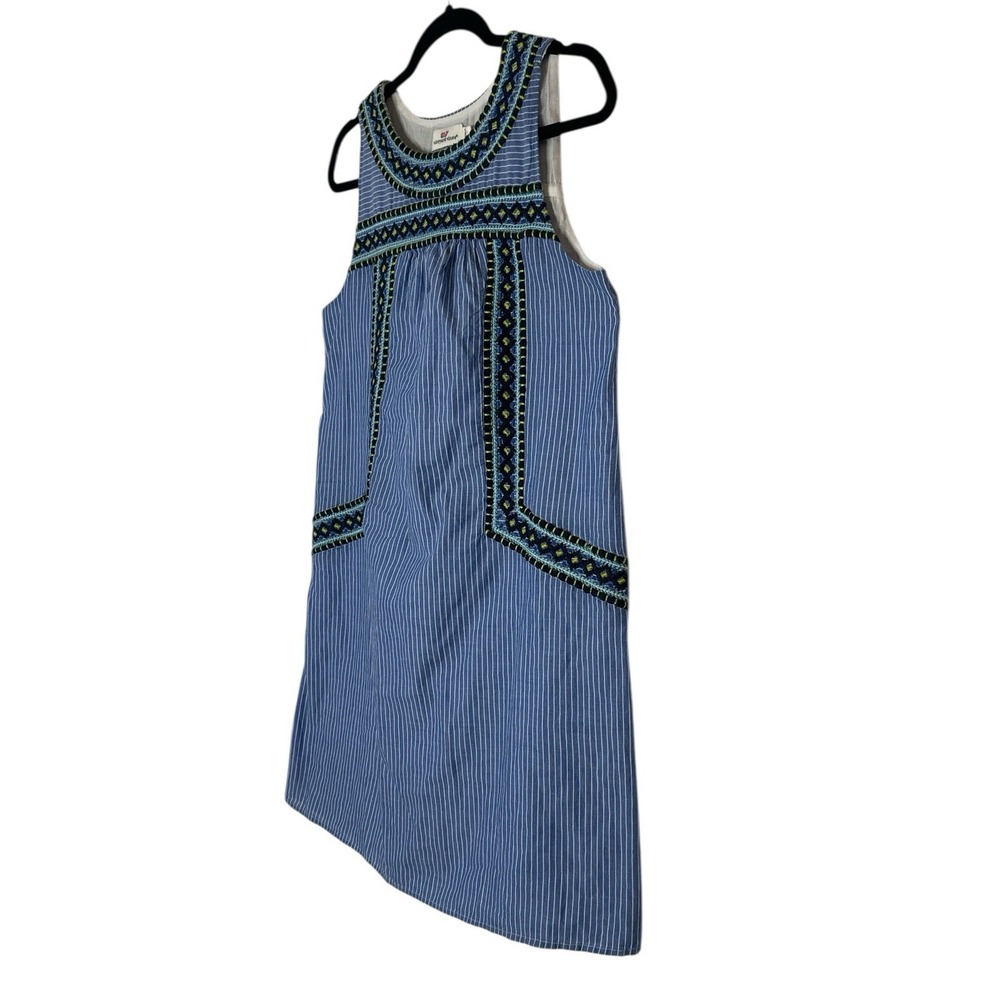 Vineyard Vines Dress Women's Small Yarn Dye‎ Stripe Embroidered Beach Bohemian - Picture 8 of 8